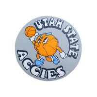 Utah State Aggies Jumping Basketball Sticker - 4in.